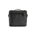 Insulated recycled plastic cool bag with wide opening 10L black colour front view