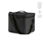 Insulated recycled plastic cool bag with wide opening 10L black colour