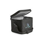 Insulated recycled plastic cool bag with wide opening 10L black colour