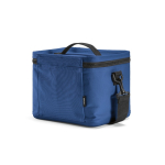 Insulated recycled plastic cool bag with wide opening 10L blue colour second view