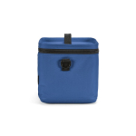 Insulated recycled plastic cool bag with wide opening 10L blue colour fourth view