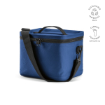 Insulated recycled plastic cool bag with wide opening 10L blue colour