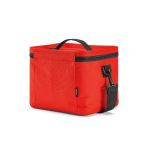 Insulated recycled plastic cool bag with wide opening 10L red colour second view