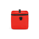 Insulated recycled plastic cool bag with wide opening 10L red colour third view