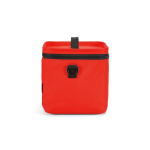 Insulated recycled plastic cool bag with wide opening 10L red colour fourth view