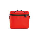 Insulated recycled plastic cool bag with wide opening 10L red colour front view