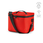 Insulated recycled plastic cool bag with wide opening 10L red colour