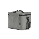 Insulated recycled plastic cool bag with wide opening 10L grey colour second view