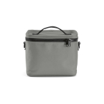 Insulated recycled plastic cool bag with wide opening 10L grey colour front view