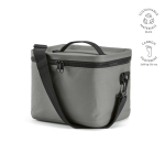Insulated recycled plastic cool bag with wide opening 10L grey colour