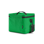 Insulated recycled plastic cool bag with wide opening 10L green colour second view