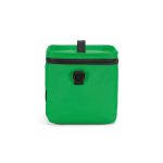 Insulated recycled plastic cool bag with wide opening 10L green colour fourth view