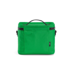 Insulated recycled plastic cool bag with wide opening 10L green colour rear view