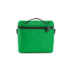 Insulated recycled plastic cool bag with wide opening 10L green colour front view