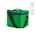 Insulated recycled plastic cool bag with wide opening 10L green colour
