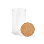 Borosilicate glass food jar with cork lid 1L transparent colour second view