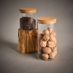 Borosilicate glass food jar with cork lid 1L transparent colour second ambient view