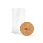 Borosilicate glass food jar with cork lid 1L transparent colour