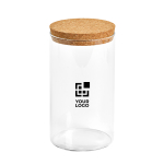 Borosilicate glass food jar with cork lid 1L main view