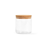 Borosilicate glass kitchen jar with cork lid 500 ml transparent colour front view