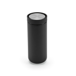 Double-wall recycled stainless steel travel mug 340ml black colour rear view