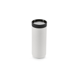 Double-wall recycled stainless steel travel mug 340ml white colour second view