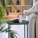 Double-wall recycled stainless steel travel mug 340ml white colour third ambient view
