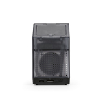 3-in-1 5,000 mAh power bank with earphones and 5W speaker black colour rear view