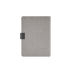 Recycled  cotton folder with snap fastener, A5 dark grey colour rear view