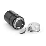 Recycled steel food jar with foldable spoon 740ml black colour fourth view