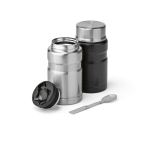 Recycled steel food jar with foldable spoon 740ml