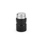 Recycled steel double-wall food jar 500 ml black colour rear view