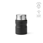 Recycled steel double-wall food jar 500 ml black colour