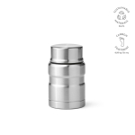 Recycled steel double-wall food jar 500 ml silver colour