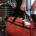 Eco plastic waterproof sports bag with hidden pocket 50L red colour second ambient view