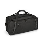 Duffle bag with adjustable reflective straps black colour
