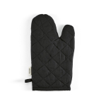 Kitchen glove with separate thumb in recycled cotton 220 g/m² black colour rear view