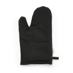 Kitchen glove with separate thumb in recycled cotton 220 g/m² black colour front view