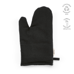 Kitchen glove with separate thumb in recycled cotton 220 g/m² black colour