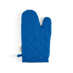 Kitchen glove with separate thumb in recycled cotton 220 g/m² blue colour rear view