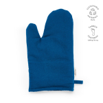 Kitchen glove with separate thumb in recycled cotton 220 g/m² blue colour