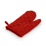 Kitchen glove with separate thumb in recycled cotton 220 g/m² red colour second view