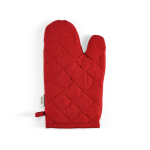 Kitchen glove with separate thumb in recycled cotton 220 g/m² red colour rear view