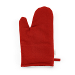 Kitchen glove with separate thumb in recycled cotton 220 g/m² red colour front view