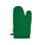 Kitchen glove with separate thumb in recycled cotton 220 g/m² green colour rear view
