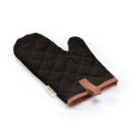 Robust eco cotton kitchen glove with separate thumb 280 g/m2 black colour second view