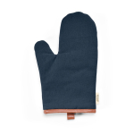 Robust eco cotton kitchen glove with separate thumb 280 g/m2 navy-blue colour front view