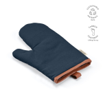 Robust eco cotton kitchen glove with separate thumb 280 g/m2 navy-blue colour