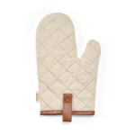 Robust eco cotton kitchen glove with separate thumb 280 g/m2 natural colour rear view