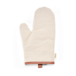 Robust eco cotton kitchen glove with separate thumb 280 g/m2 natural colour front view